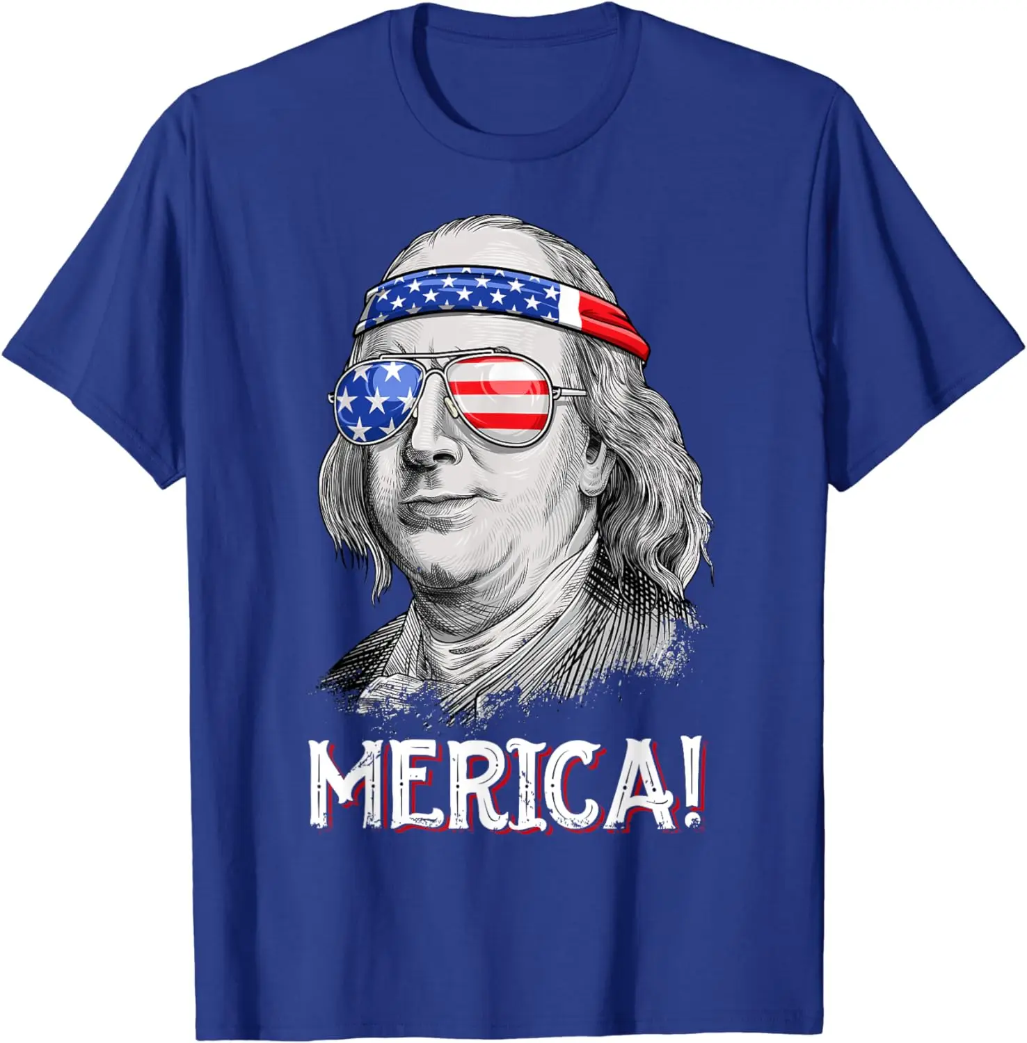 Benjamin Franklin 4th Of July Merica Men Boys American Flag T-Shirt