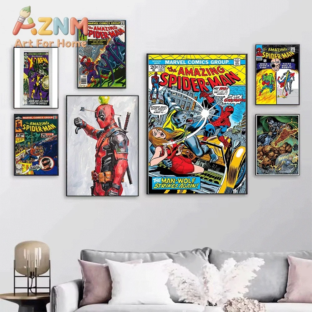 Modern Comics Thunderbolt Face Of The Dragon With Giant Green Dragon Vintage Comic Canvas Wall Art Unframed Canvas Poster Prin