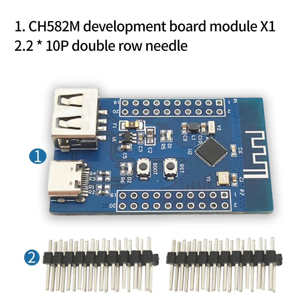 Bluetooth 5.3 RF2.4G Microcontroller a bassa potenza Bluetooth Dual USB RISC-V CH582M Modulo del Scheda di Sviluppo