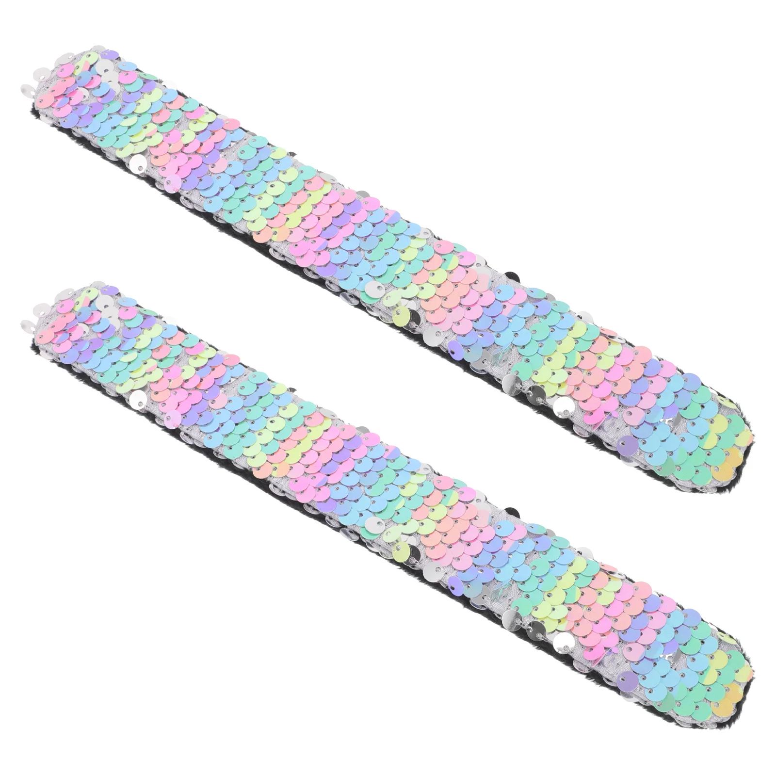 

2Pcs Slap Bracelets for Kids Rainbow Holographic Sequins Comfortable Rounded Edge Design for Toddlers School Prizes Summer Disco