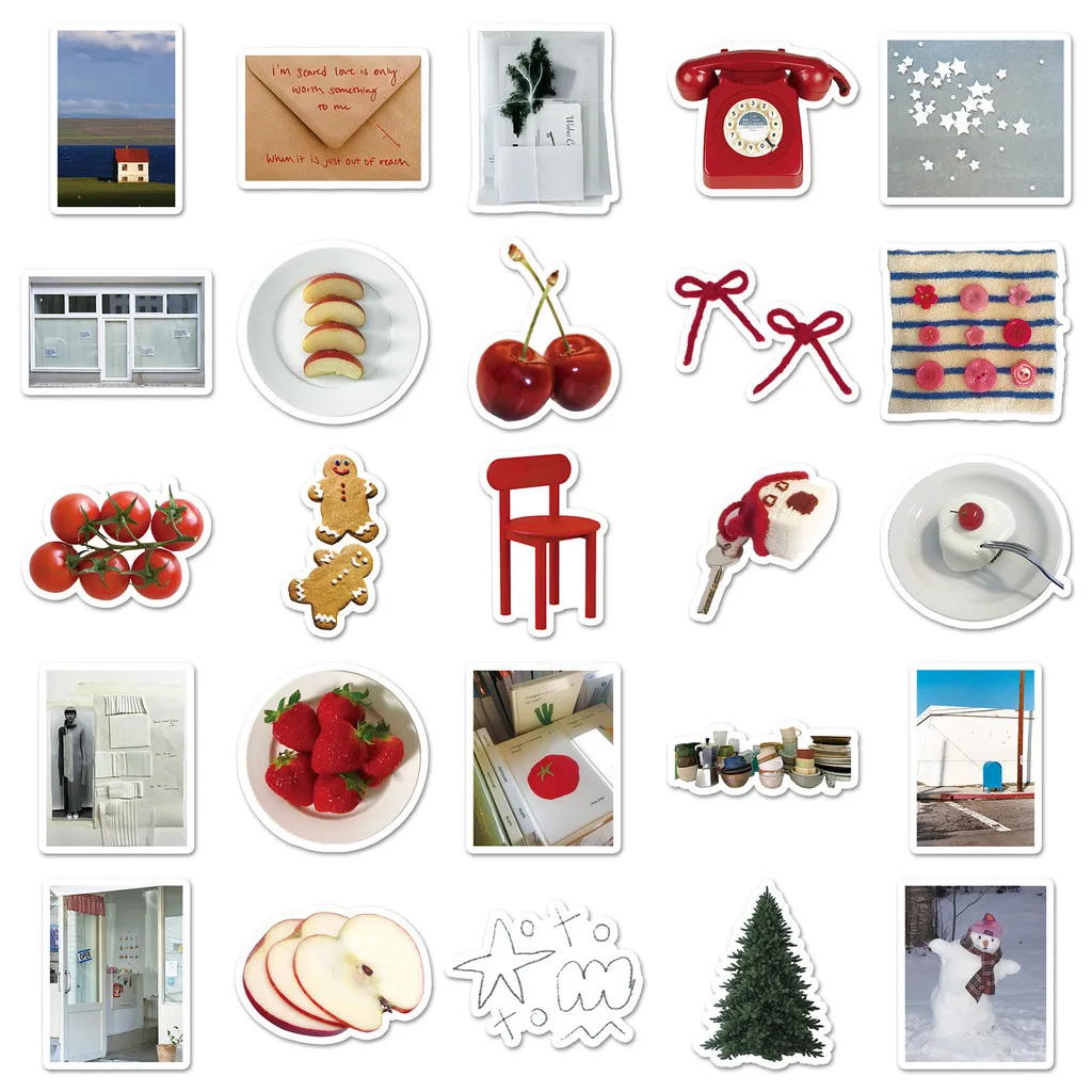 50 قطعة من ملصقات INS الكورية الكريمية - ديكور باستيل جمالي للكمبيوتر المحمول/Guka - مقاوم للماء وصديق للاستخدام بنفسك #3