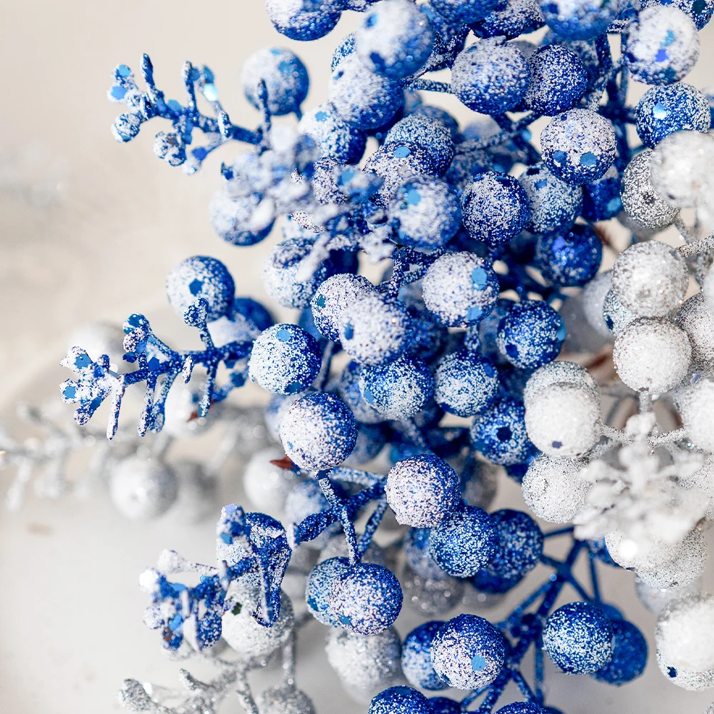 5/10 Stück 21 cm Schneewittchen Künstliche Beerenzweige Weihnachtsbaumdekoration für Weihnachtskranz Home Decor Geschenke 2026 Partyzubehör – Detail 2