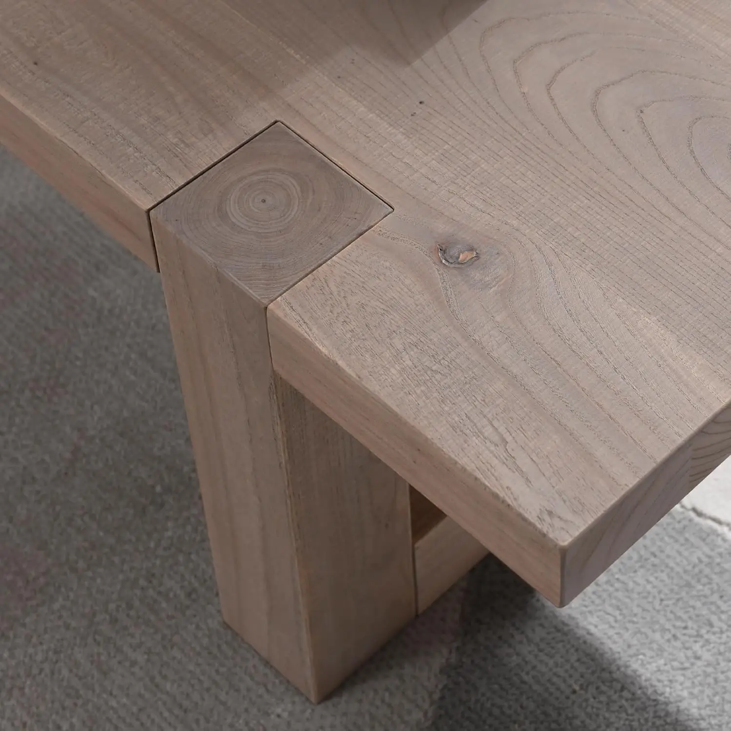 Solid Wood Coffee Table Rustic Natural Grain Top Sled Base Storage Reception Living Room, Customized