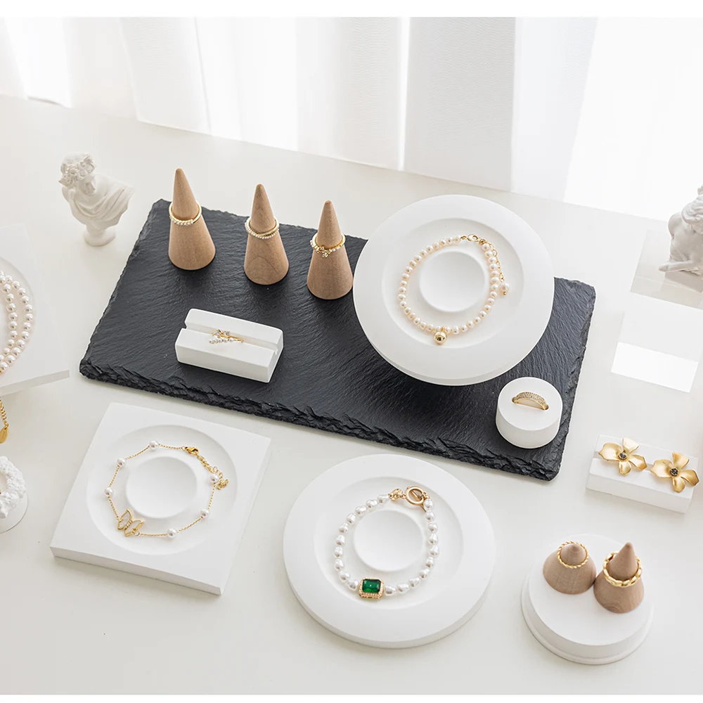 Jóias Artesanais Display Stand, Molde De Silicone, Bandeja De Anel De Jóias De Gesso, Colar E Loja De Anéis, DIY