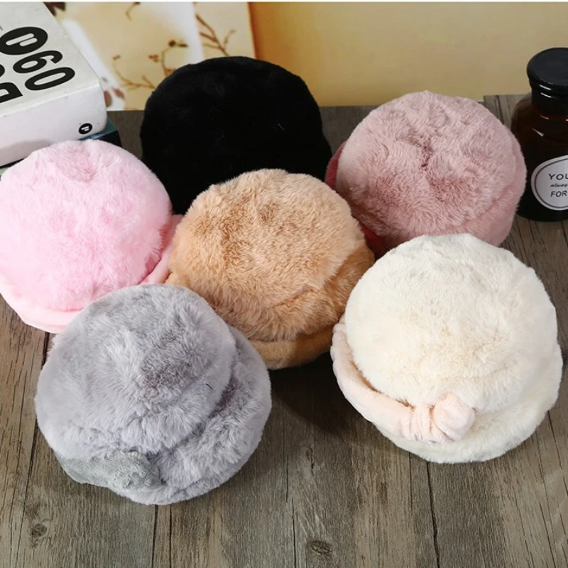 Fashion Autumn Winter Earmuffs Women Men 12cm Big Ear Warmer Plush Solid Color Adjustable Foldable Ear Muffs Earflap Earmuffs