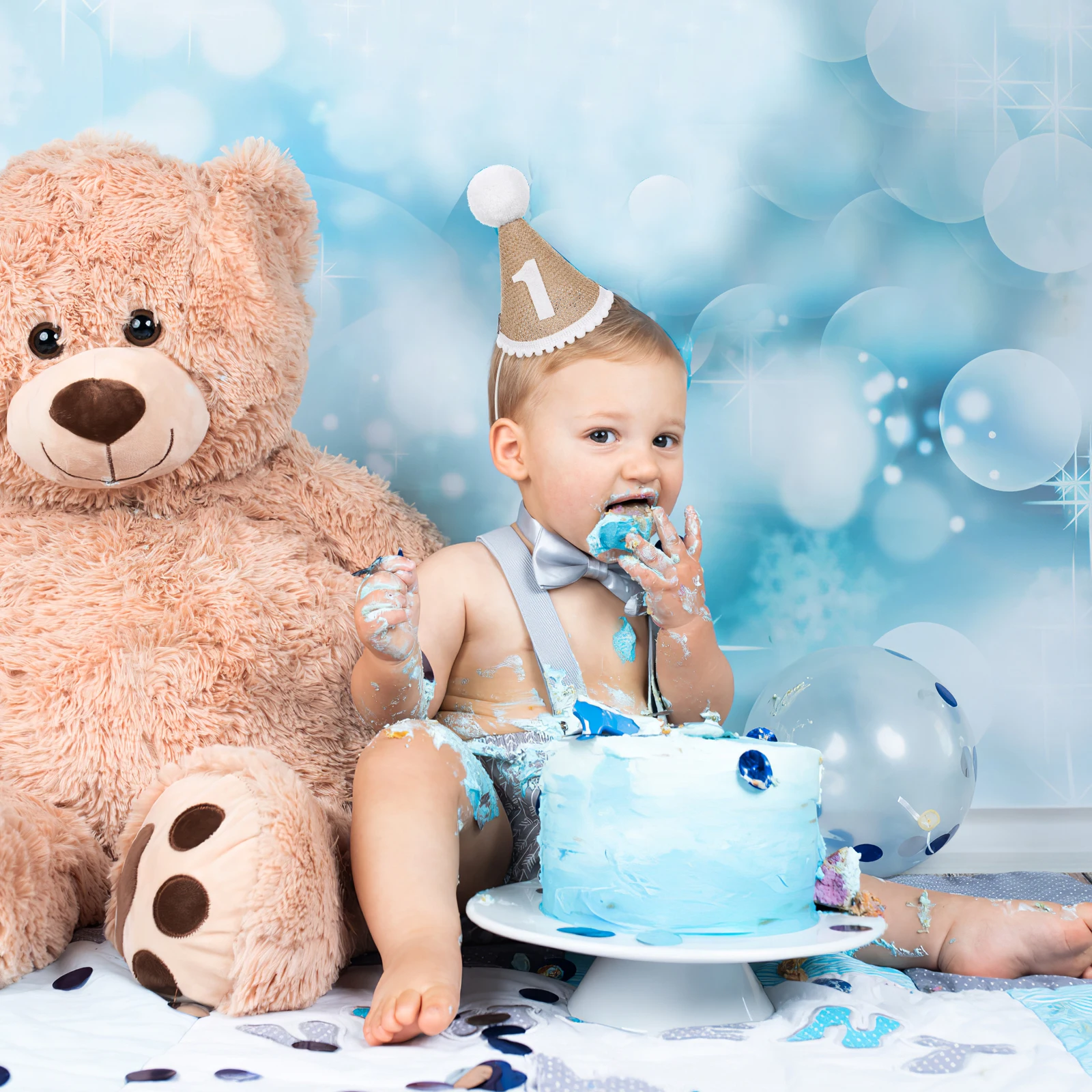 

1st Birthday Hat for Baby Girls Boys First Birthday Party Linen Hat Kids Celebration Decorative Crown Prop Birthday Cap Toddler