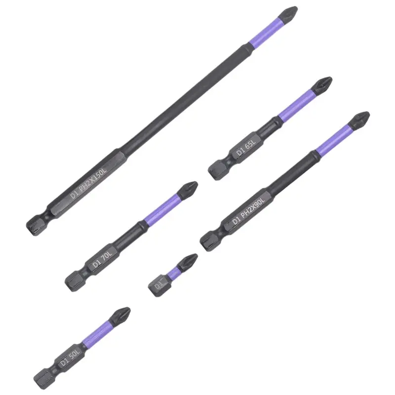 AC23-High Hardness And Strong Magnetic Bit, 6Pcs Anti-Slip And Shock-Proof Bits With Screwdriver Bits, Magnetic Bit Kit Easy To
