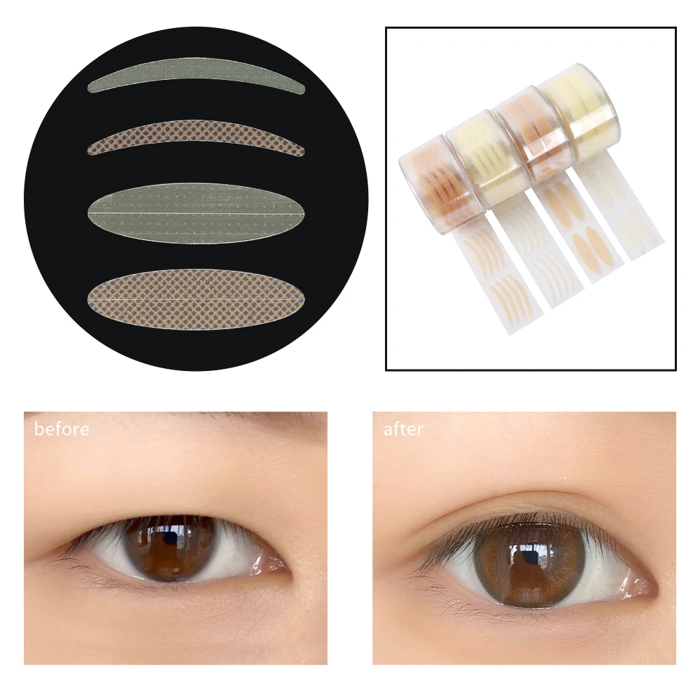 600/2400PCS Lace Invisible Double-fold Eyelid Sticker Natural Self-adhesive Eyelid Tape Olive-shaped Eye Lift Makeup Tools Girls