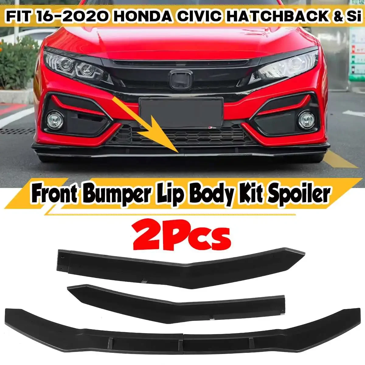 

2PCS Car Front Bumper Splitter Lip Diffuser Spoiler Cover Body Kit Deflector Lips For Honda For Civic Hatchback & Si 2016-2020