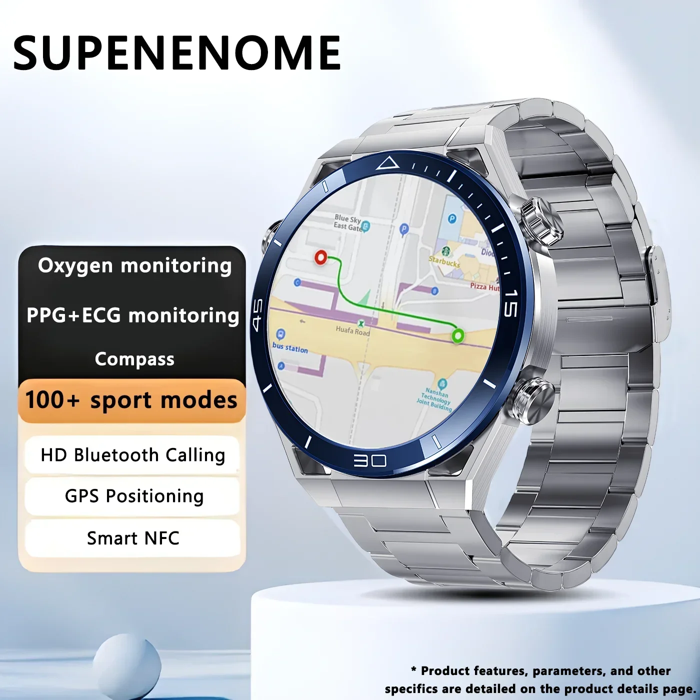 For Android IOS NFC Smart Watch Men GPS Tracker 454*454 AMOLED HD Screen Heart Rate ECG+PPG Bluetooth Call SmartWatch 2024 New