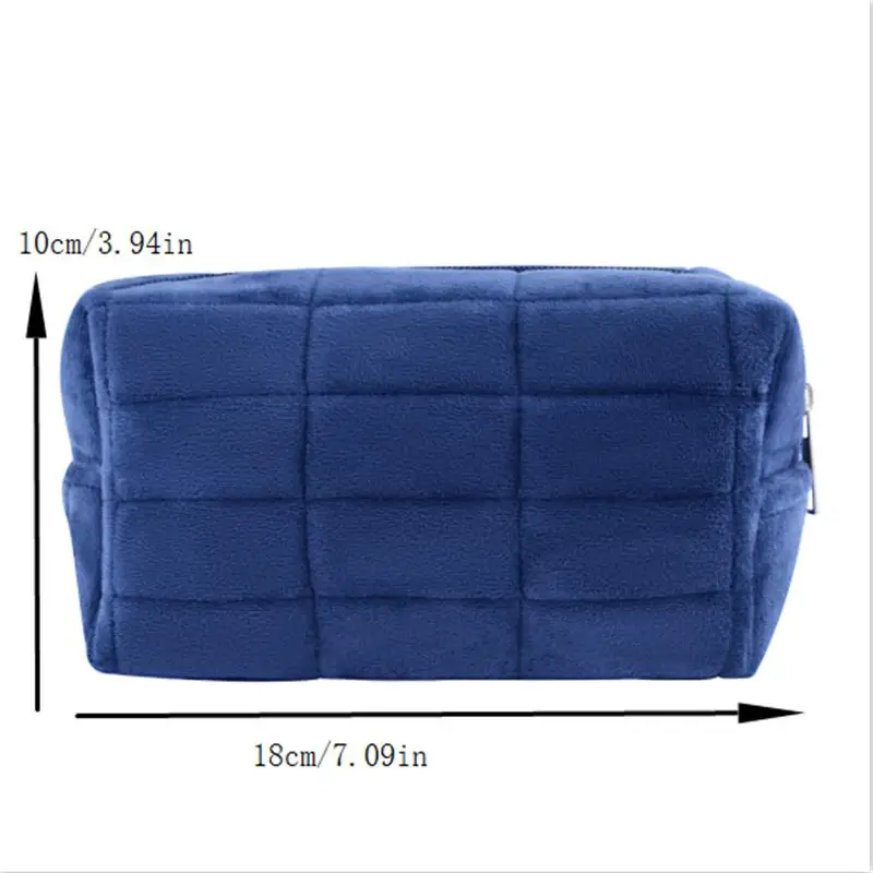 Cute Fur Makeup Bag For Women Zipper Large Solid Color Cosmetic Bag Travel Make Up Toiletry Bag Washing Pouch Plush Pen Pouch