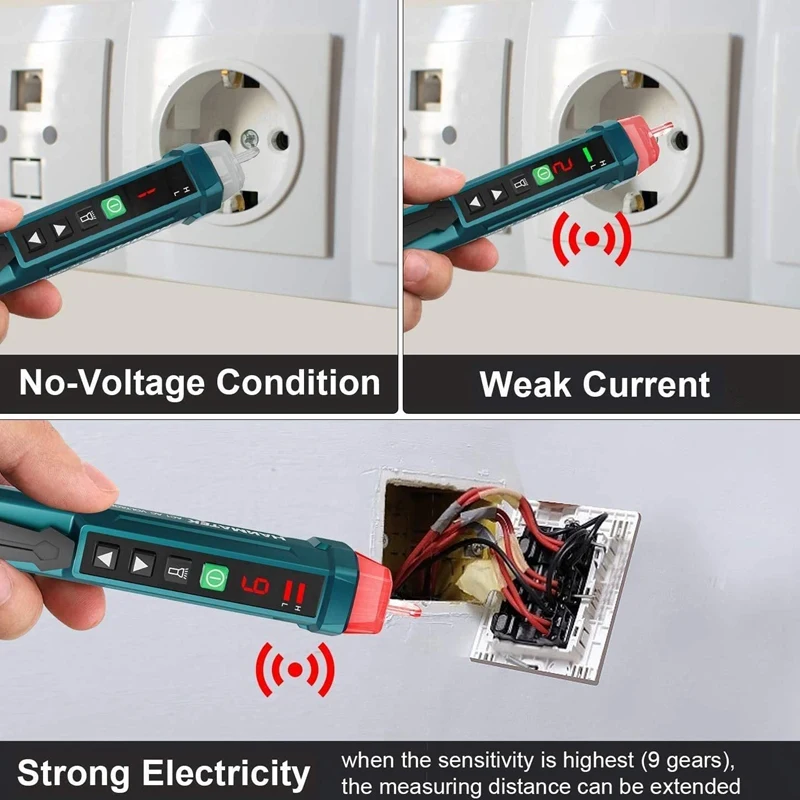 HANMATEK AC1 Test Pencil Voltage Indicator Non-Contact Pen AC Voltage Detector Line Finder Voltmeter Electrician Line Tester