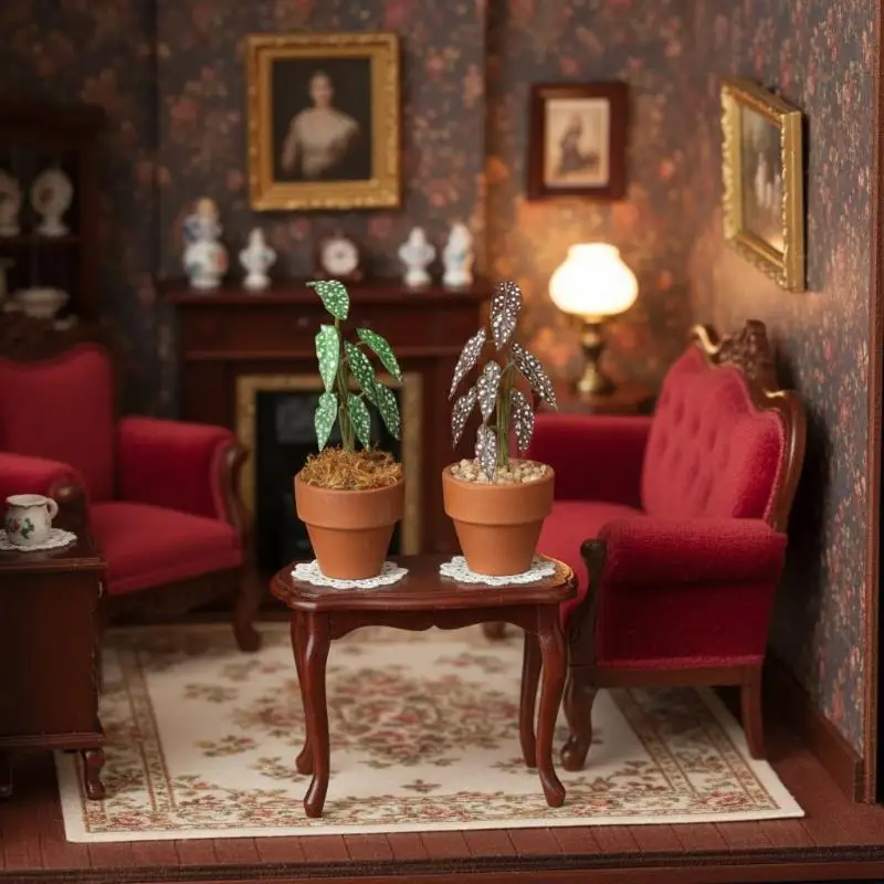 

Миниатюрный цветочный горшок 1:12, имитация зеленого растения в горшке, модель для кукольного домика, украшение для дома, микроландшафт, декоративный элемент