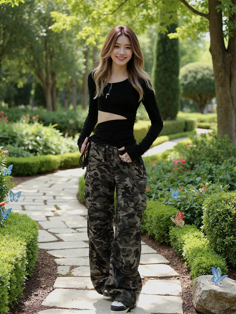 

Женские брюки, офисные женские камуфляжные нашивки, дизайн, модный элемент, декоративный стильный современный шик