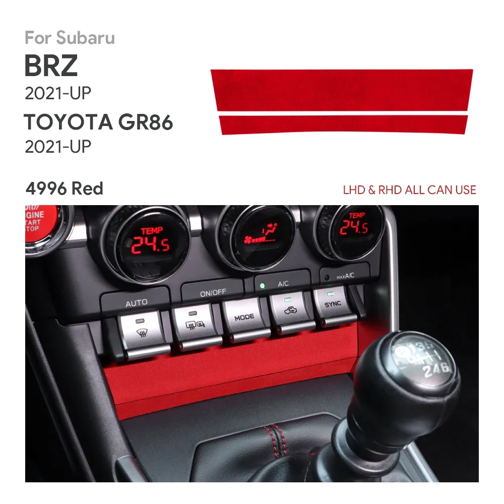 

LHD RHD Italian Top Suede Car AC Button Frame Panel Sticker For Subaru BRZ Toyota GR86 2021 2022 2023 2024 Interior Accessories
