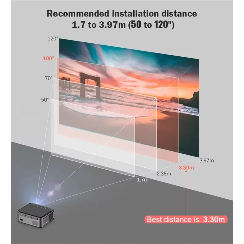 Proyektor Android WiFi 8000 Lumens Native 1080P Full HD Beamer Video LED LCD Proyektor Mini Home Theater 4K
