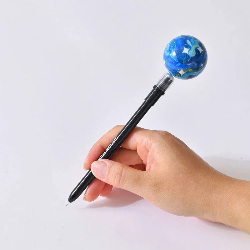  Planet Themed Pen Rotating Magnetic Ballpoint Pen Stress Relief Writing Tool Levitating Floating Needle Tip Pen For Exams Gift