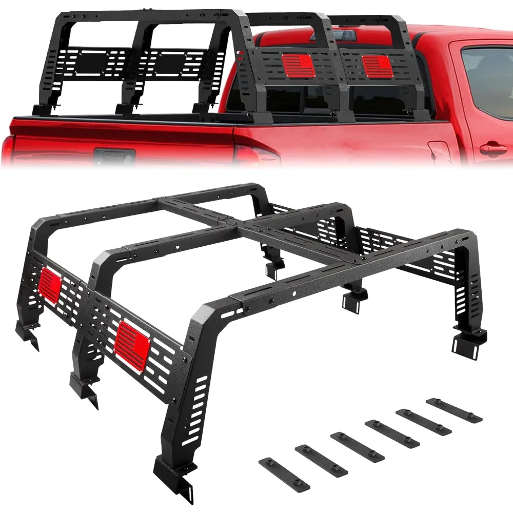 

22.5" High Truck Rack with Bed Rails for Full Size Trucks Heavy Duty Overland Bed Rack for Toyota Tacoma 2005-2023, Tundra 2014-