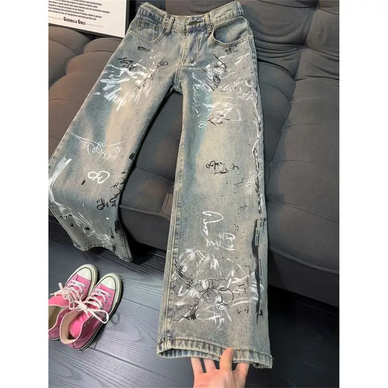 

Мужские джинсы Blue fiti, прямые, расклешенные, в американском стиле, для осени и зимы, повседневные, из хлопка...