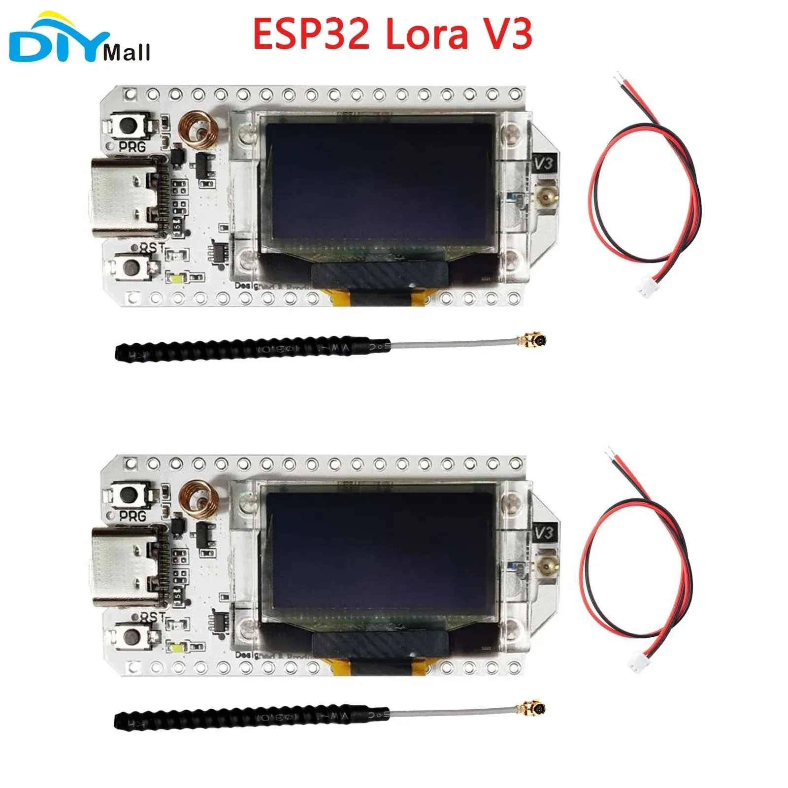

2 комплекта макетной платы LoRa32 V3 с OLED-дисплеем 0,96 дюйма, чипом SX1262, поддержкой WiFi/BLE/LoRa (863-928 МГц) и антенной