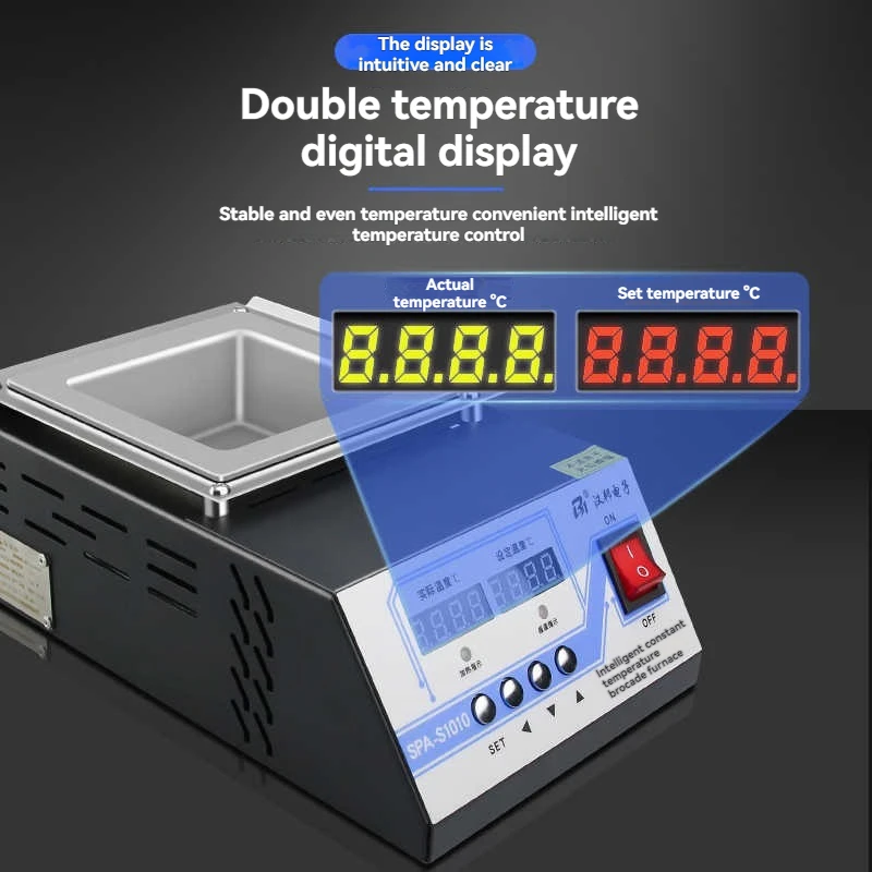 

Интеллектуальная печь для олова с постоянной температурой, небольшая погружная машина для производства олова, настольная нержавеющая сталь/чистый титан