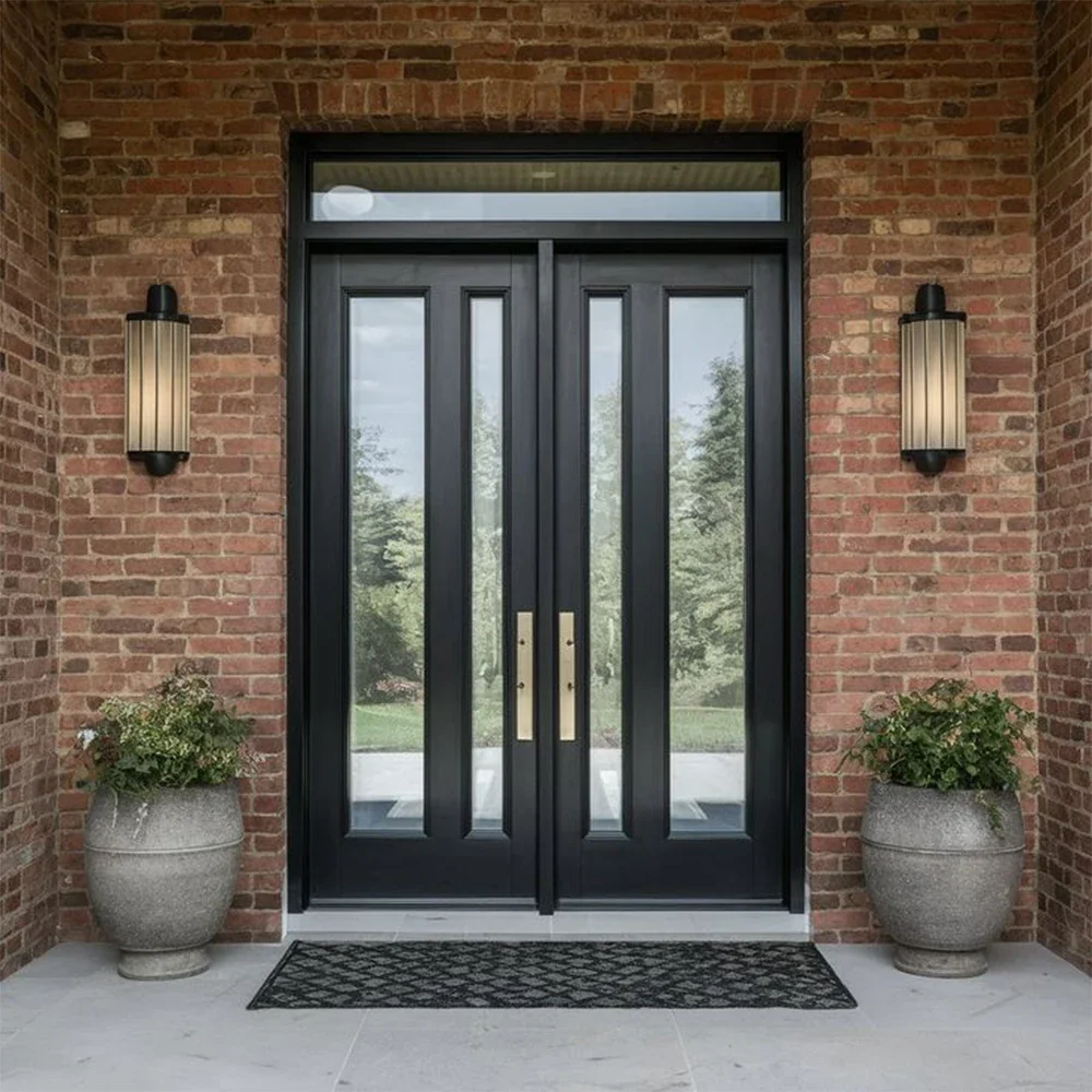*IW% Double Casement Door Swing Security Gate Entry Main Doors Exterior Pivot Entrance Front Door Aluminum Home Decor Customize