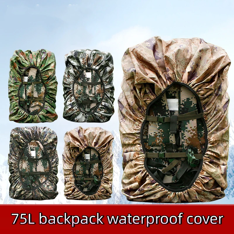 75L Backpack Rain Cover Large Capacity Outdoor Training Double-sided Camouflage Backpack Waterproof Cover