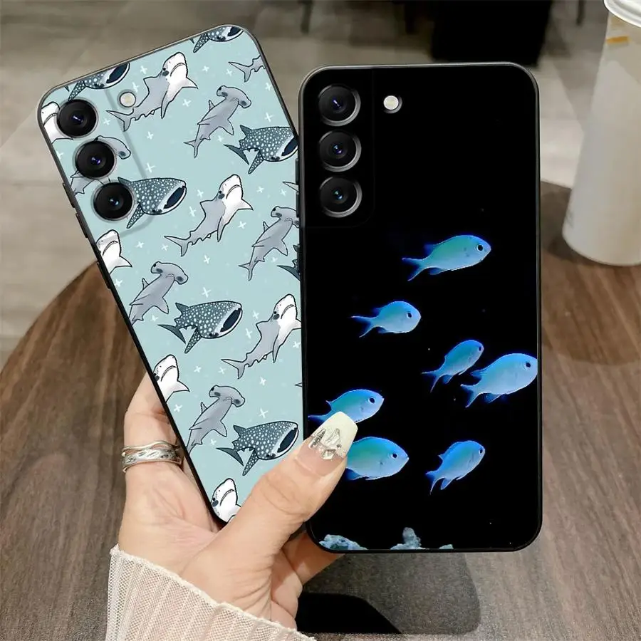 Ocean Shark Whale Design Phone Cover Case for Samsung Galaxy A57 A15 A73 A51 A52 A36 A53 A17 A06 A23 A05 A25 A16 A55 A37 A12 A41