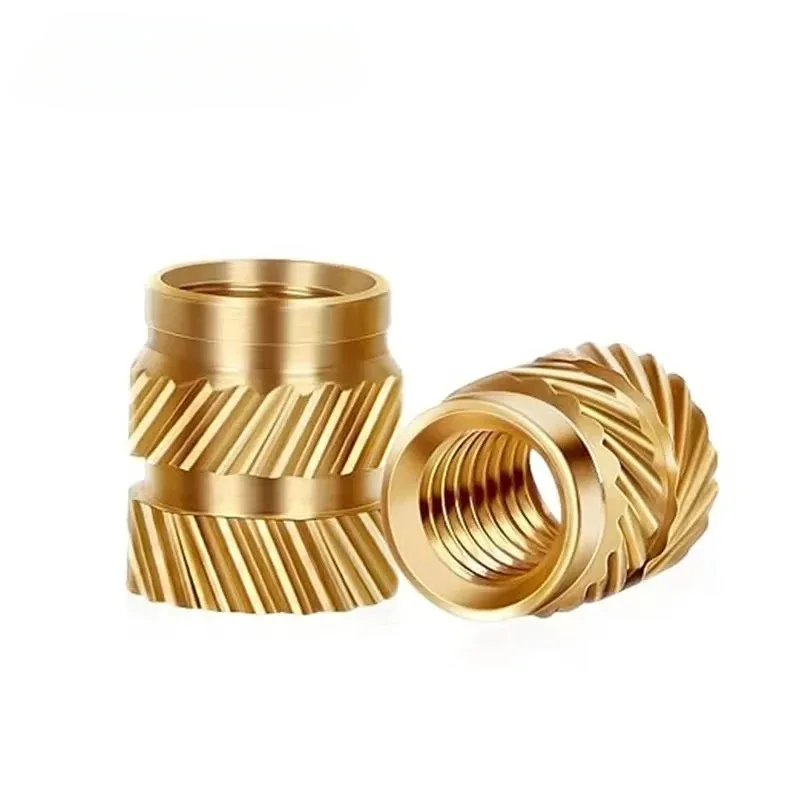 النحاس مخرش إدراج الجوز M1 M1.4 M1.6 M1.7 M2 M2.5 M3 M4 M5 M6 M8 تذوب الحرارة صب تضمين النحاس لحقن المعادن البلاستيكية #6