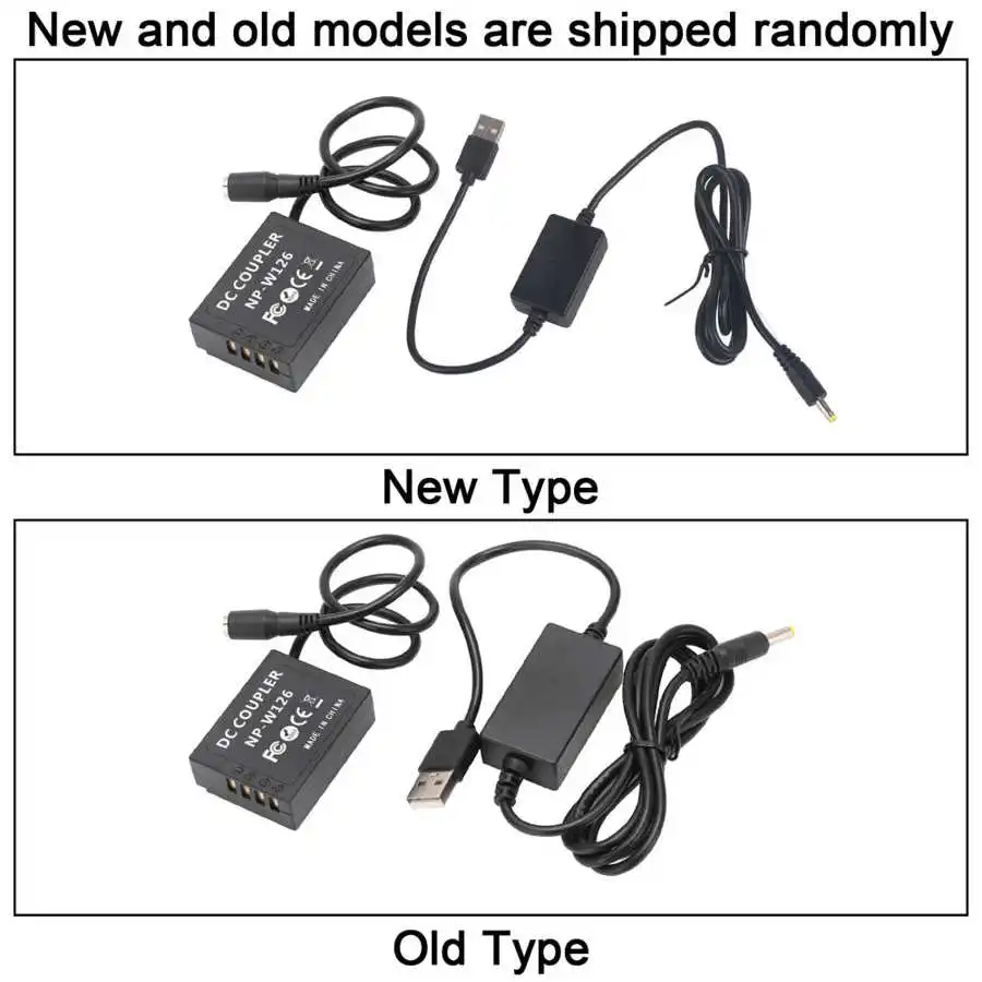 USB to NP-W126 Full Decoded Dummy Battery DC Coupler Power Adapter for XT2 XT3 XT20 XH1 XT20 X100F XT100 XT10 XPRO2