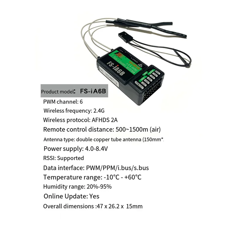 BEDW-Model Receiver Suitable For Flysky Fuse T6 I6 2.4G FS-IA6B 6-Channel Model Remote Controller Receiver Model