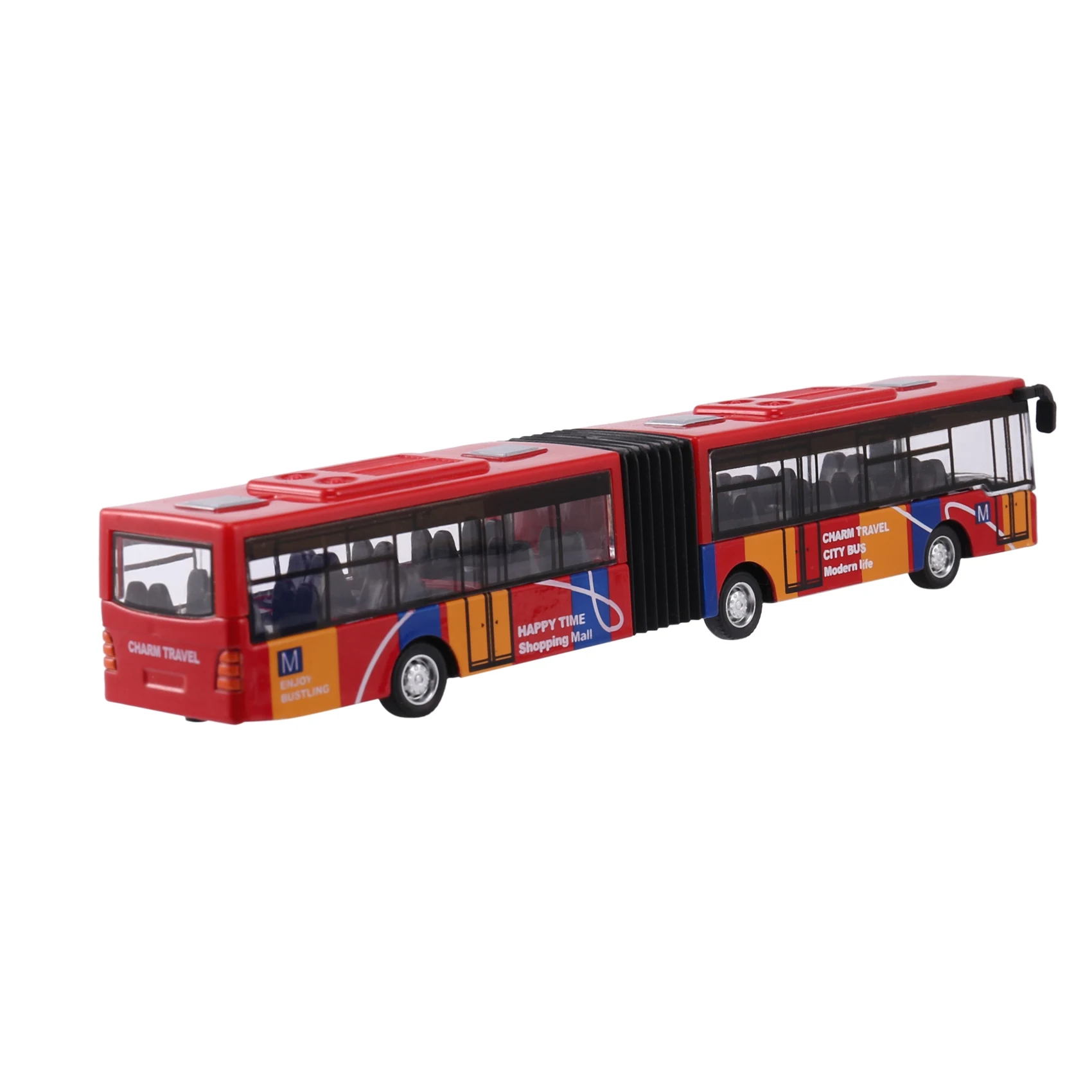 Children'S Diecast Model Vehicle Shuttle Bus Car Toys Small Baby Pull Back Toys Red