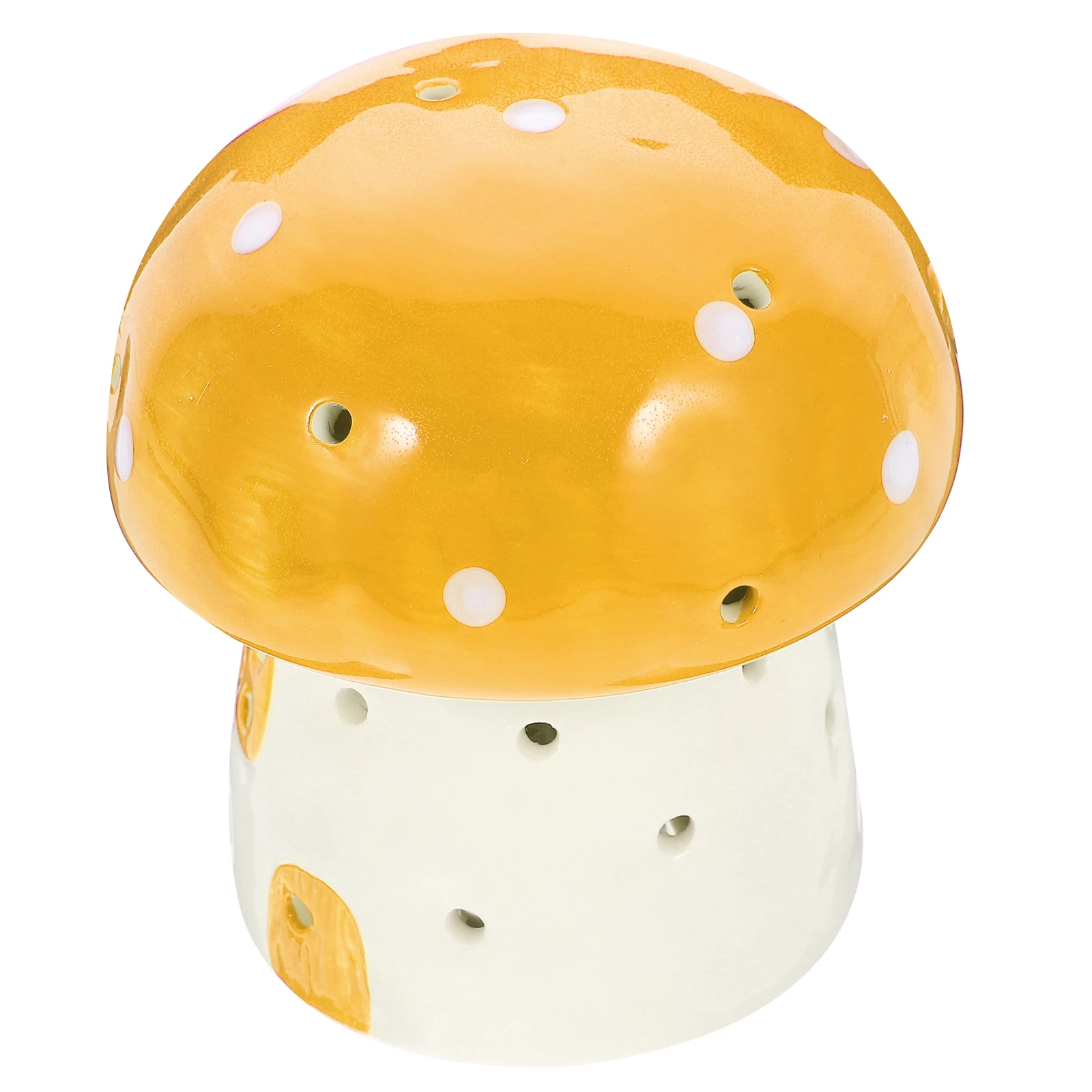 

Cute Mushroom Night Light Ceramic Table Lamp Bedroom Warm LED Kids Study Dormitory Light Yellow Small Desk Accessories