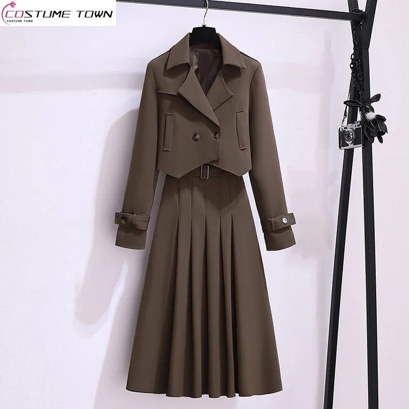 

Spring and Autumn 2023 Korean Version New Large Women's Blazer Top+fashionable Skirt High-end Design Women's Two-piece Suit