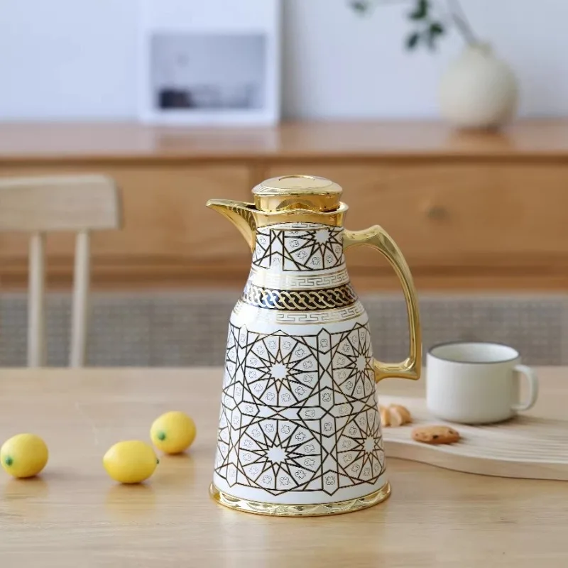 

Stainless Steel Insulated Water Jug - Large 68oz Heat Retention Thermos for Family & Office, Leak-Proof Hot/Cold Portable Pot