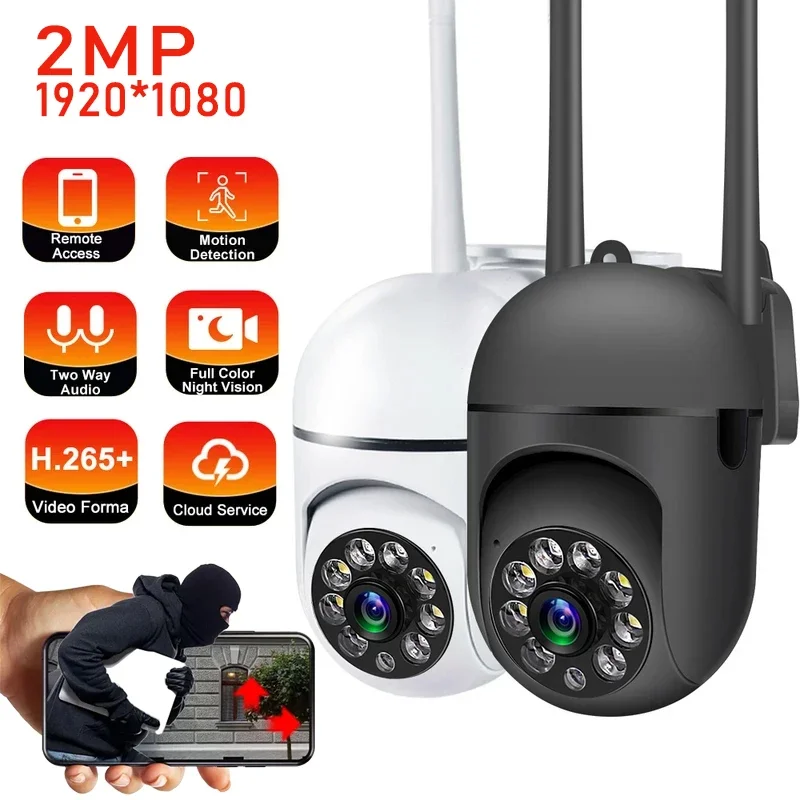 

HD Wifi Camera Surveillance 2MP Security Protection Camera External Wireless Monitor Smart Color Night Vision Outdoor Waterproof