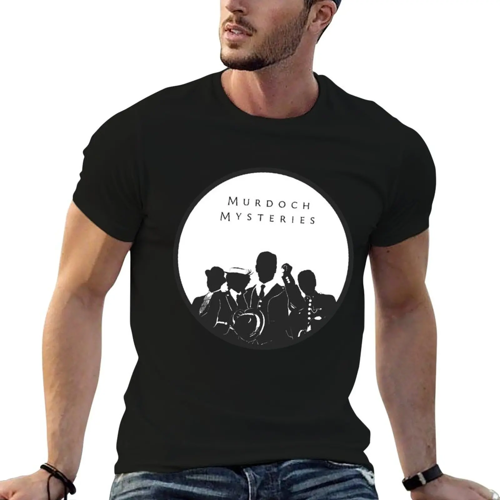 Murdoch Mysteries Dark Grey on White background Fitted Scoop T-Shirt sublime animal prinfor boys tops mens white t shirts