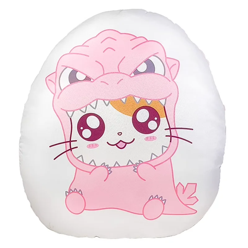 

New Cute Japan Anime Hamtaro Hamster Pink Dinosaur Dress Big Plush Stuffed Pillow Cushion Kids Toy Doll Children Gifts 42*36cm