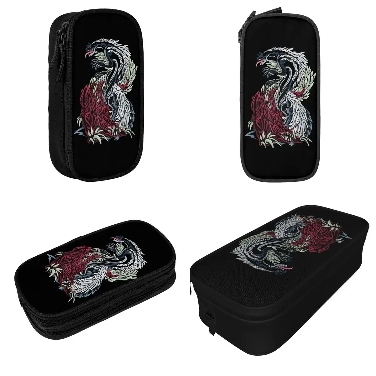 Monster Hunter Tobi-Kadachi And Odogaron Pencil Cases New Pen Bags Student Big Capacity School Supplies Zipper Pencil Pouch