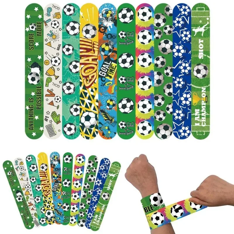 10 Football Circle Decoration Bracelets for Sports Parties, Happy Birthdays for Boys and Girls, Party Supplies