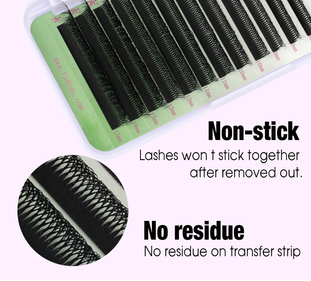 FADVAN 8D W Doppi strati 4D W Forma Ciglia Estensione C/D Naturale Morbido Volume Fan Lash 0.07 C/D Curl Premade Fax Ciglia di visone