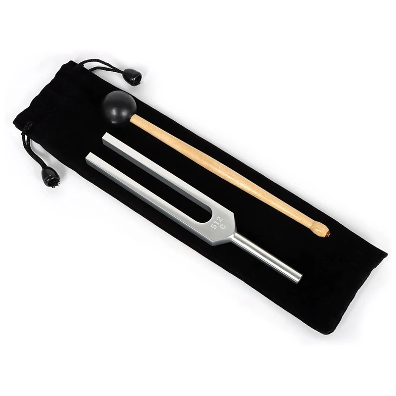 Liga de alumínio Tuning Forks com martelos para Nermentation System Testing, Sound Healing Therapy, 512Hz