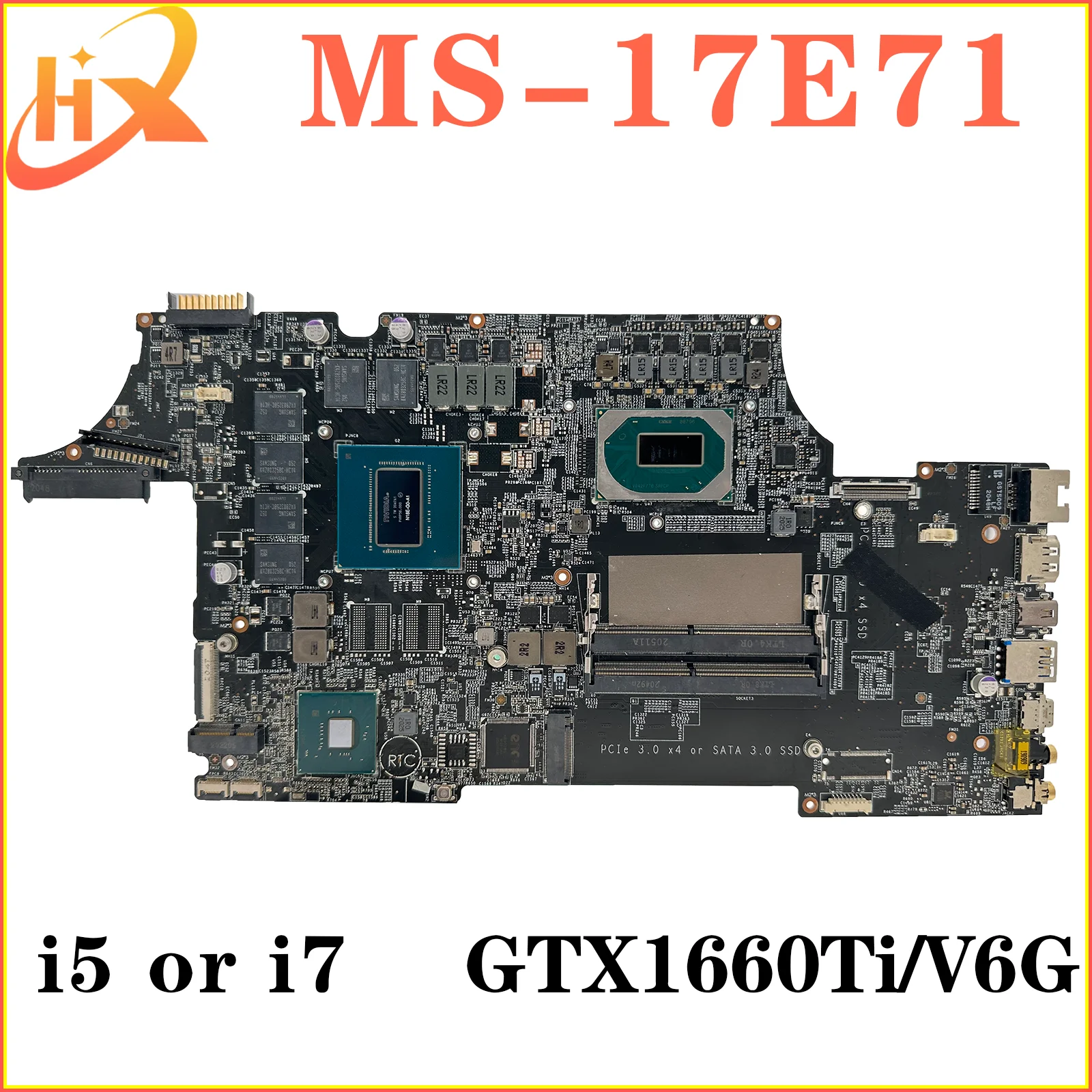 KEFU Mainboard For MSI MS-17E71 MS-17E7 Laptop Motherboard i5 i7 9th Gen GTX1660Ti/V6G