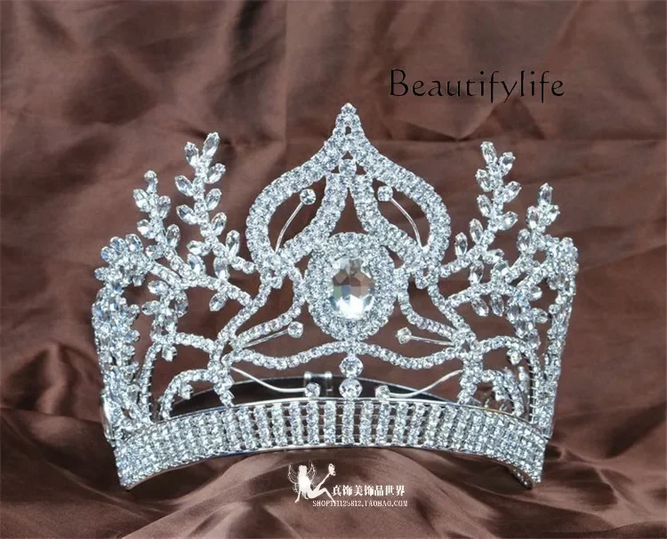 Beauty Pageant Awards Post Crown Luxury Exaggerated Rhinestones Full Crown Model Bridal Queen Crown