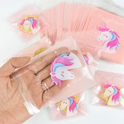 100 pz/lotto Cartoon Unicorn Clear Candy Bag sacchetto di plastica trasparente Cookie OPP Bag per bambini festa di compleanno sacchetto di imballaggio regalo fai da te