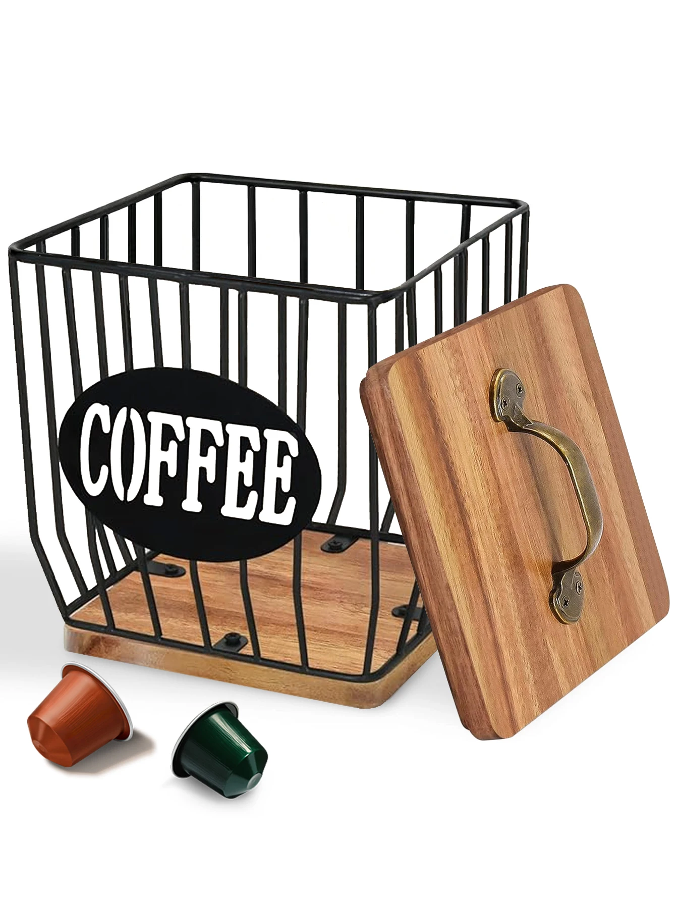 Leeseph Coffee Capsule Basket Coffee Capsule Holder Coffee Filter Storage Container Basket Coffee Filter Holder with Lid