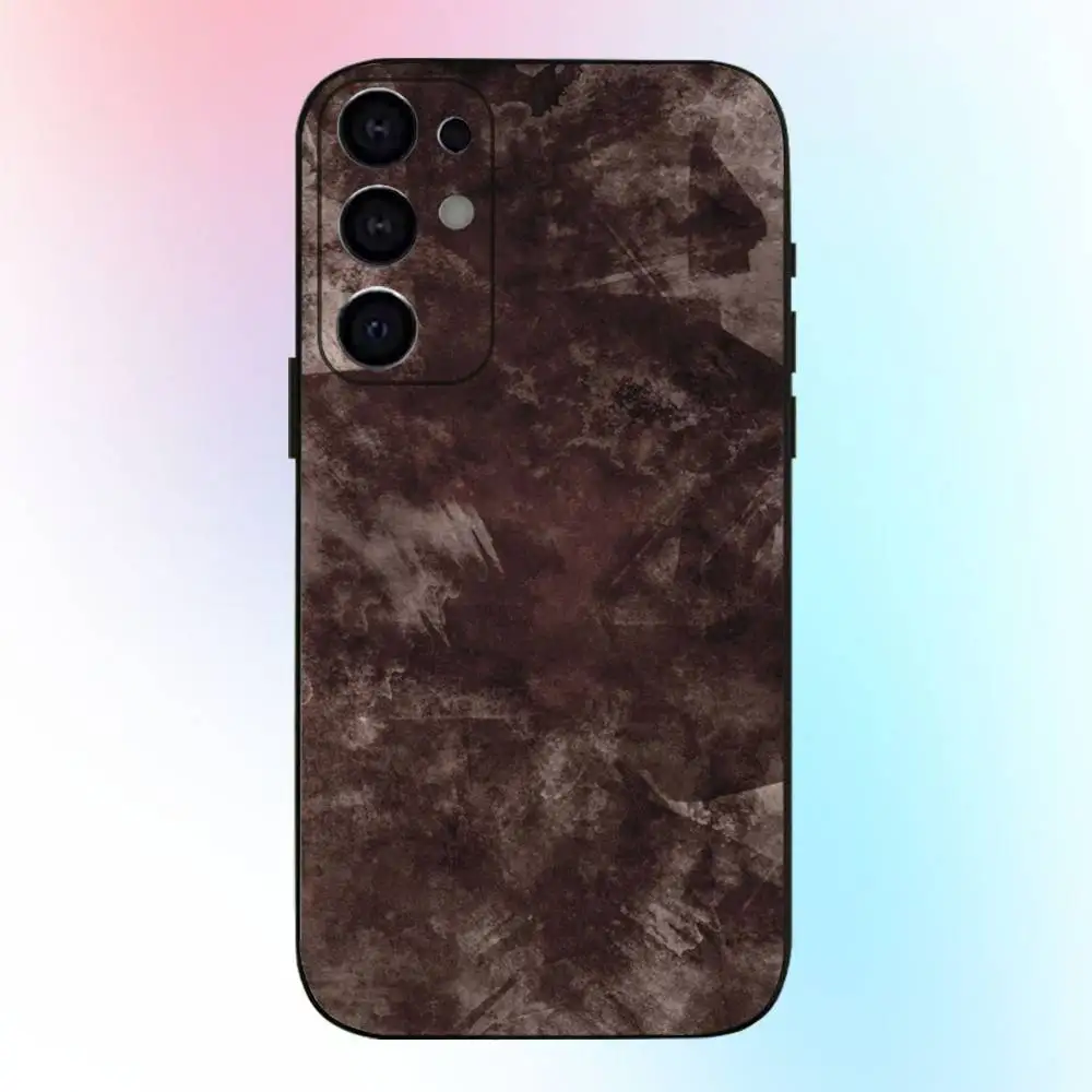 حافظة هاتف بنية بيضاء مرقطة لهاتف سامسونج S25، S24، S21، S22، S23، S30، Ultra، S20، Plus، Fe، Lite، Note، 10,9,5G غطاء أسود