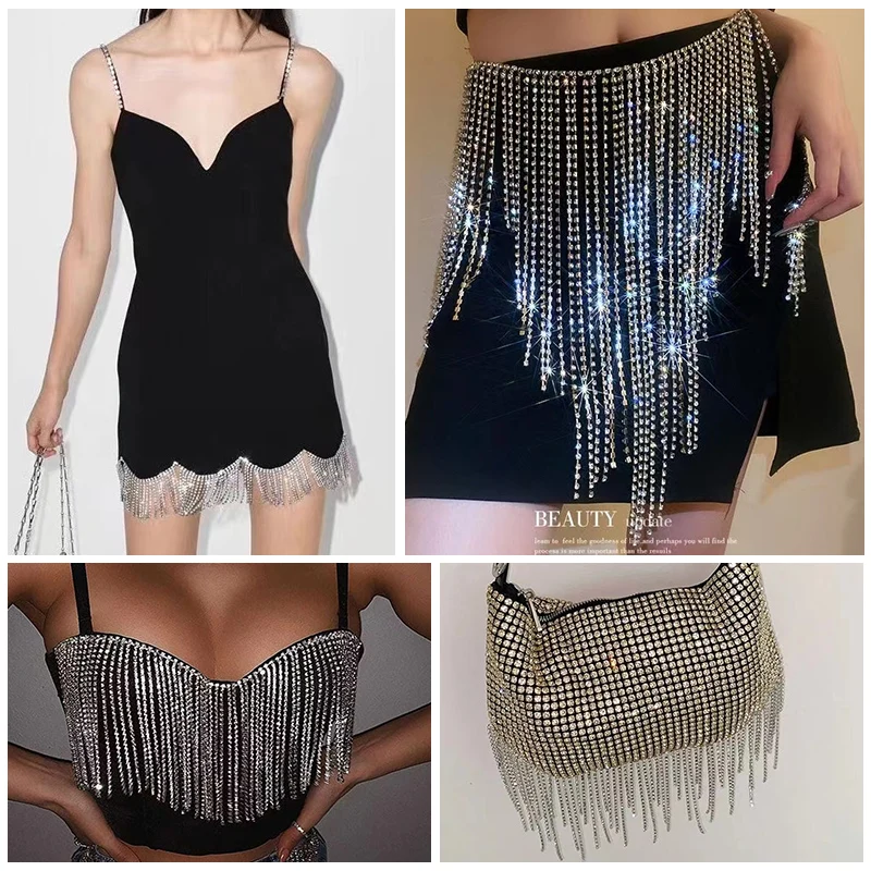 1 ياردة/90 سنتيمتر كريستال زجاج سلسلة حجر الراين خياطة على اللؤلؤ كريستال سلسلة الزخرفية للحرف الملابس الأحذية #6