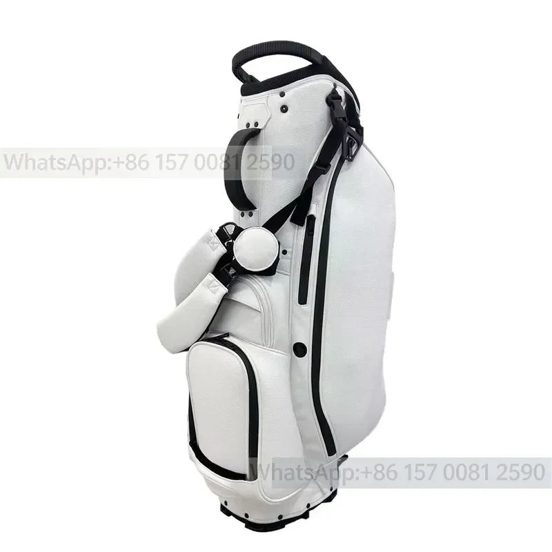 Custom Classics White Lightweight Premium Disc Golf Travel Bags Attachment Sunday Golf Pu Stand Bag