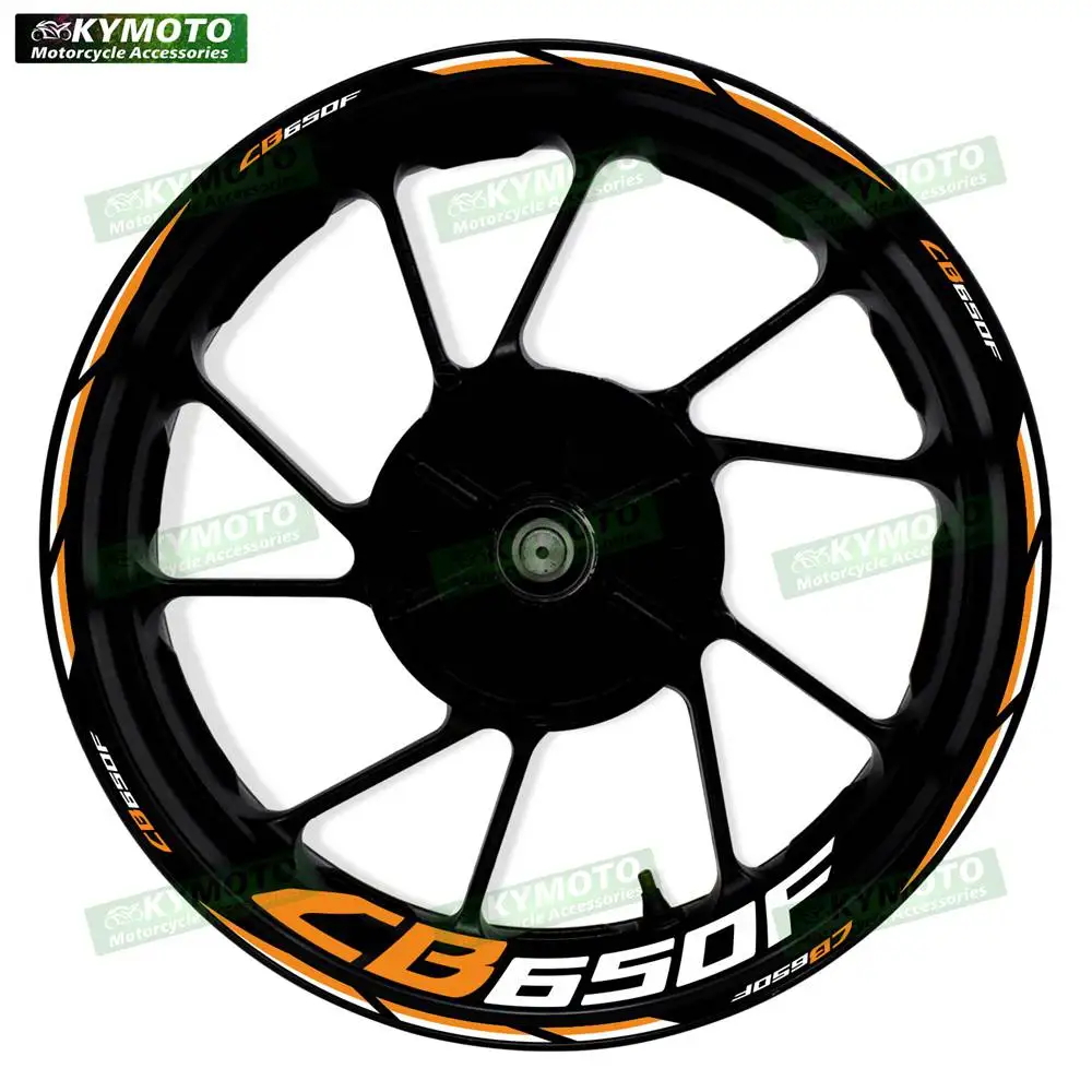 ملحقات الدراجة النارية Honda CB650F CB 650F مقاس 17 بوصة ملصقات العجلات الأمامية والخلفية ملصقات حافة عجلة عاكسة معدلة